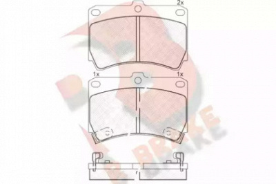 R BRAKE rb0970 -  Комплект тормозных колодок, дисковый тормоз